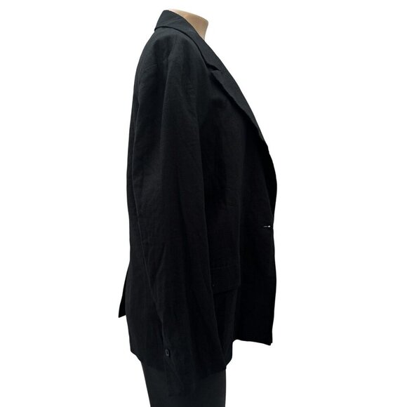 Treasure & Bond Single Breasted Blazer Jacket Black Linen Blend Oversized Size S - Picture 9 of 16